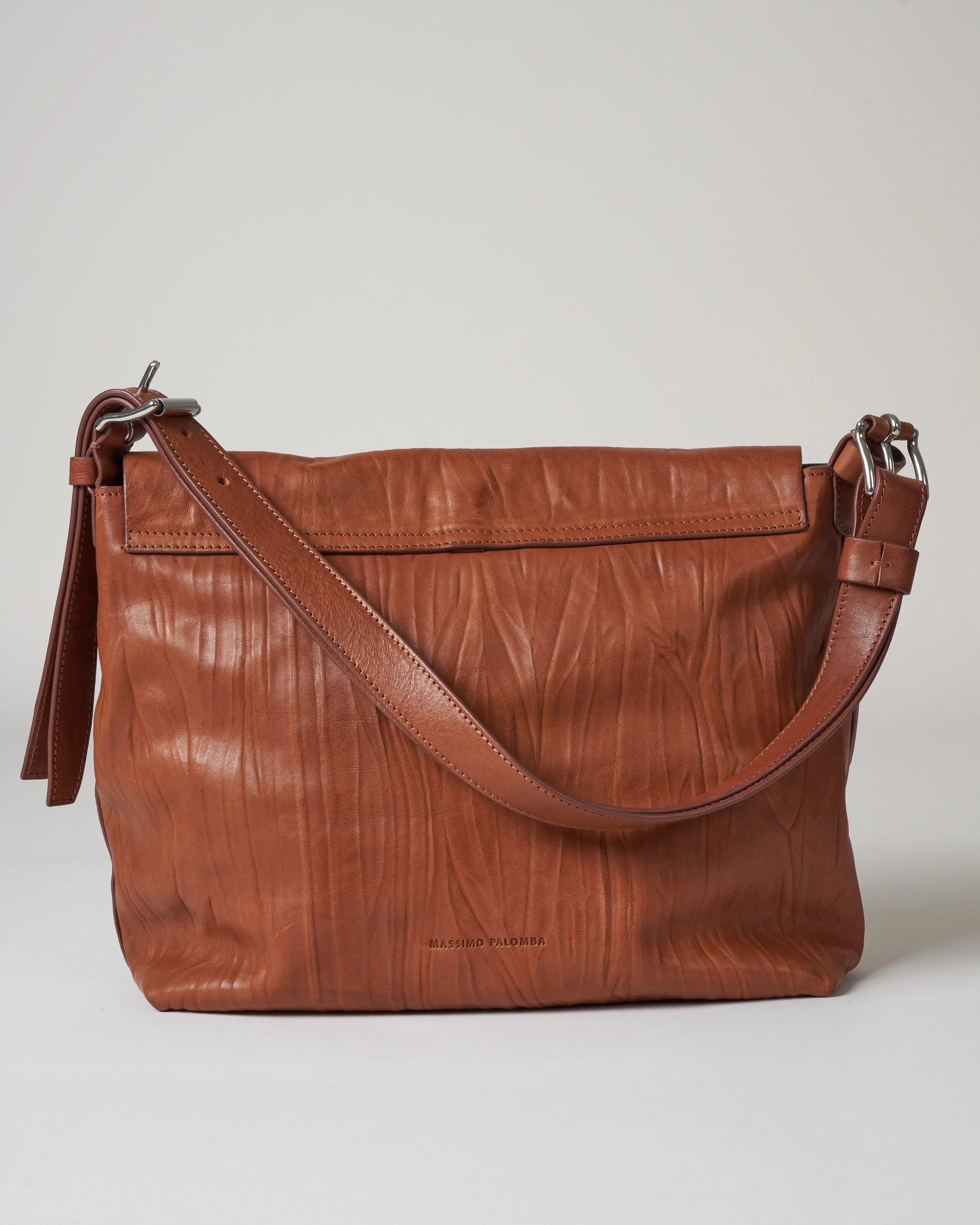 large fold-over crossbody - brandy