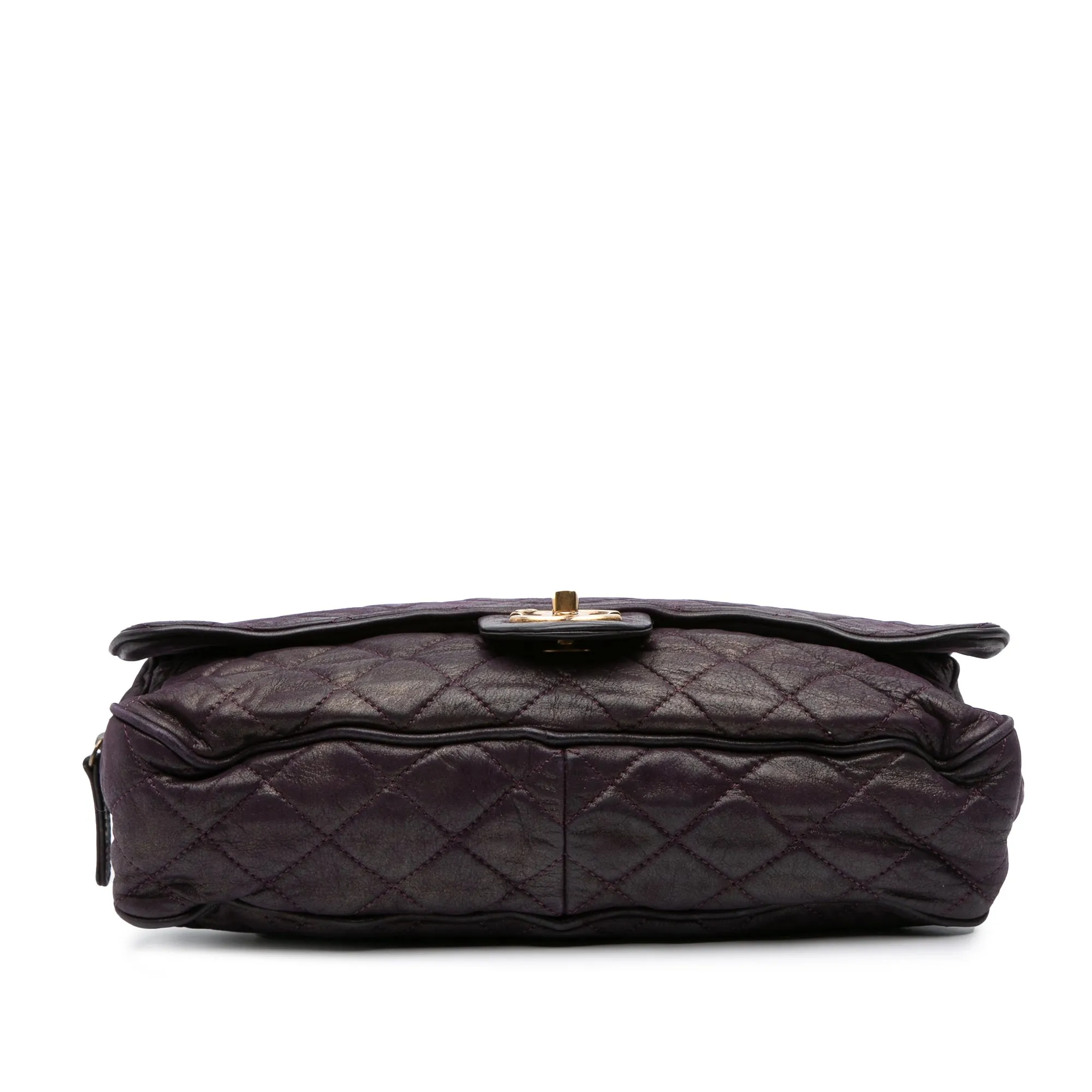 Large Quilted Iridescent Calfskin Shiva Flap