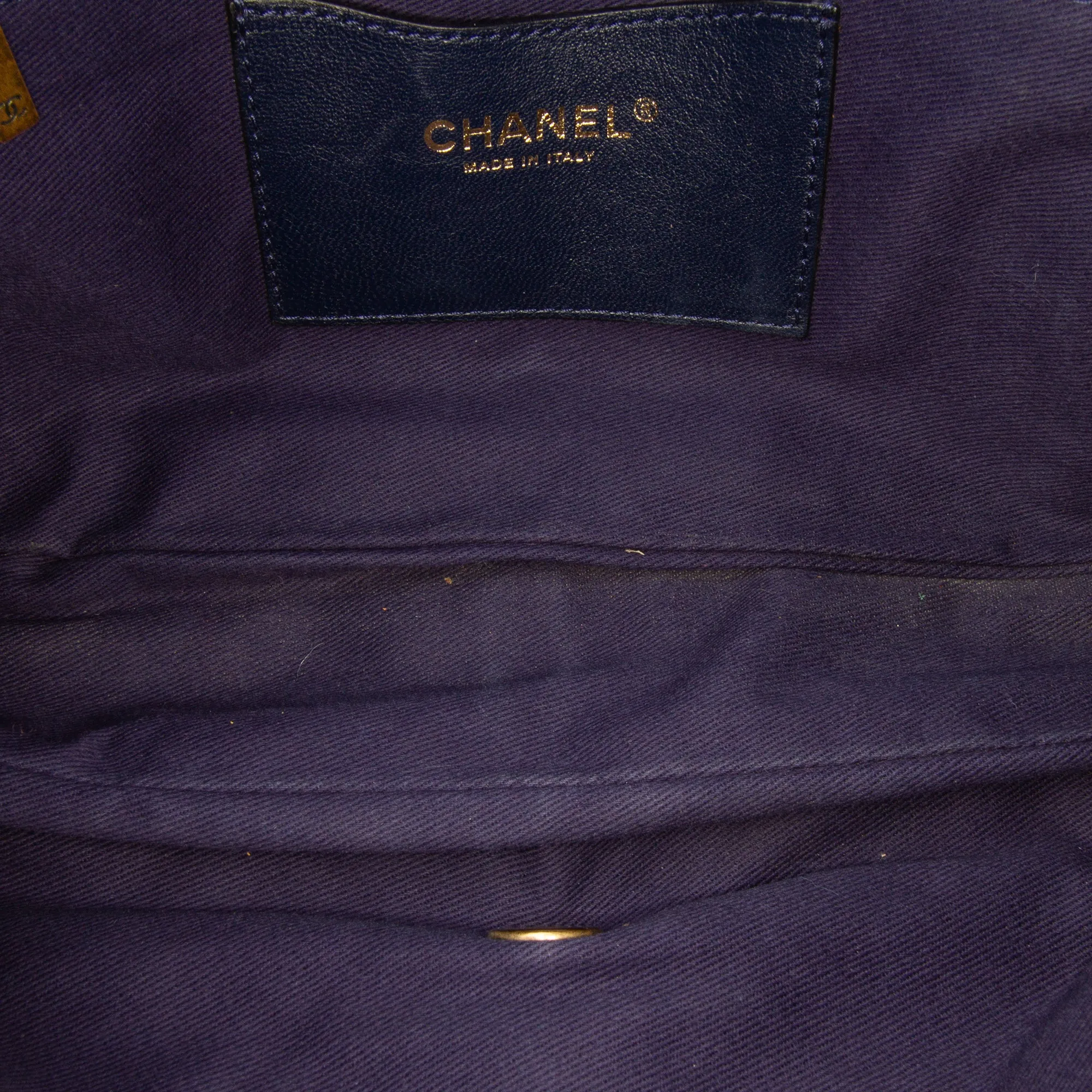 Large Quilted Iridescent Calfskin Shiva Flap