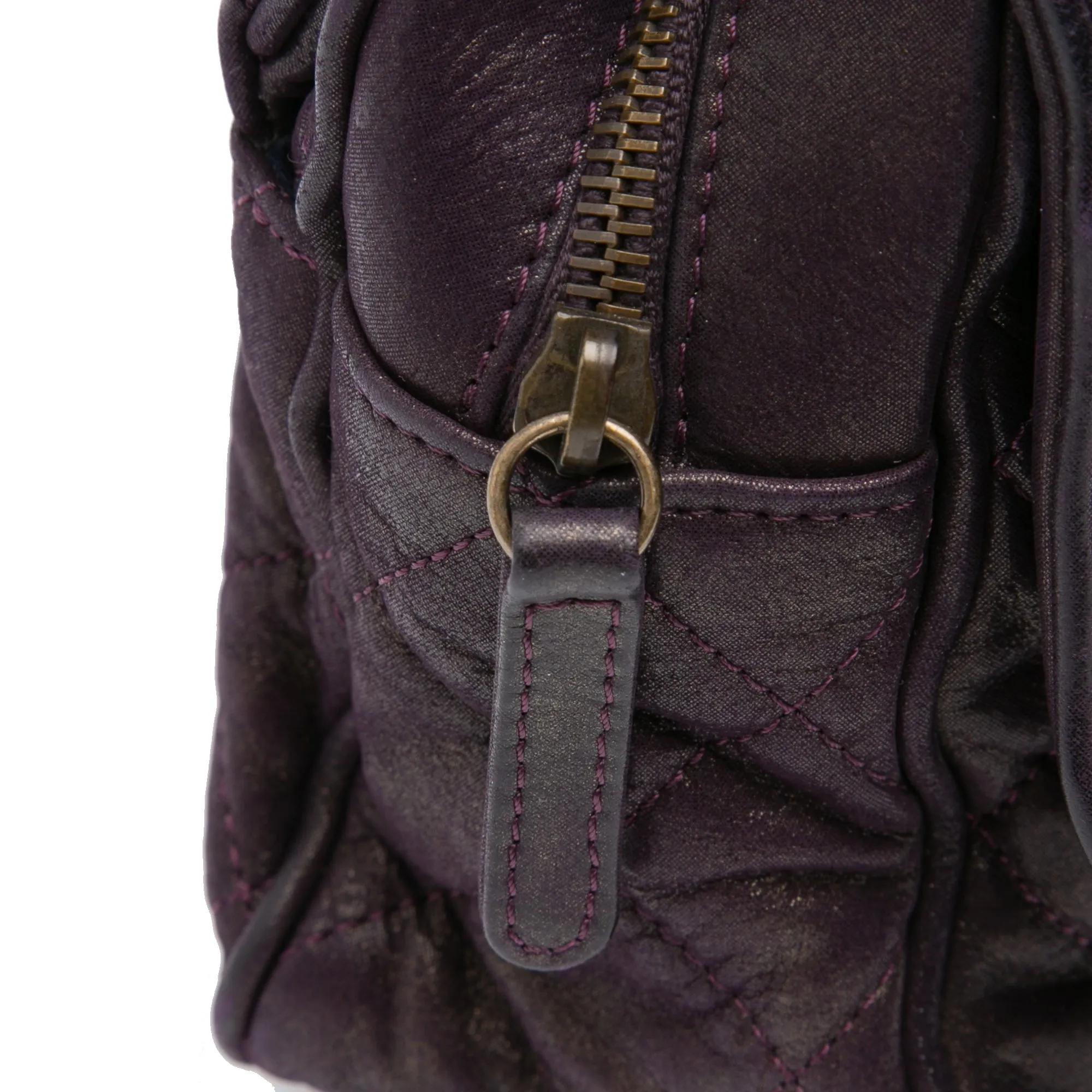 Large Quilted Iridescent Calfskin Shiva Flap
