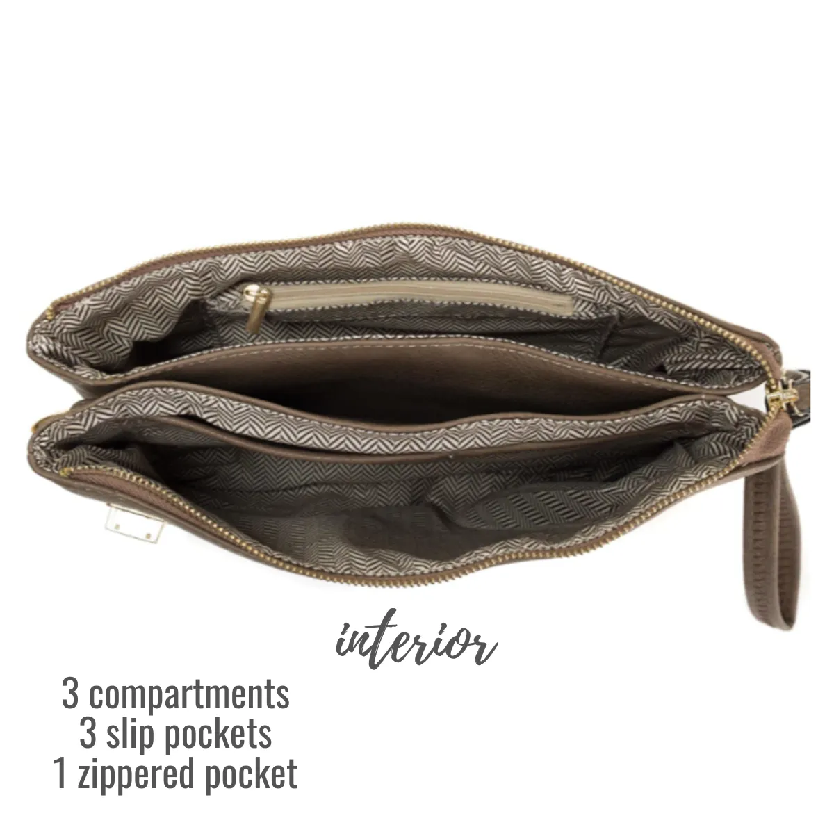 Large Sarah Clutch with Crossbody Strap - Vegan Leather - 7 Colors