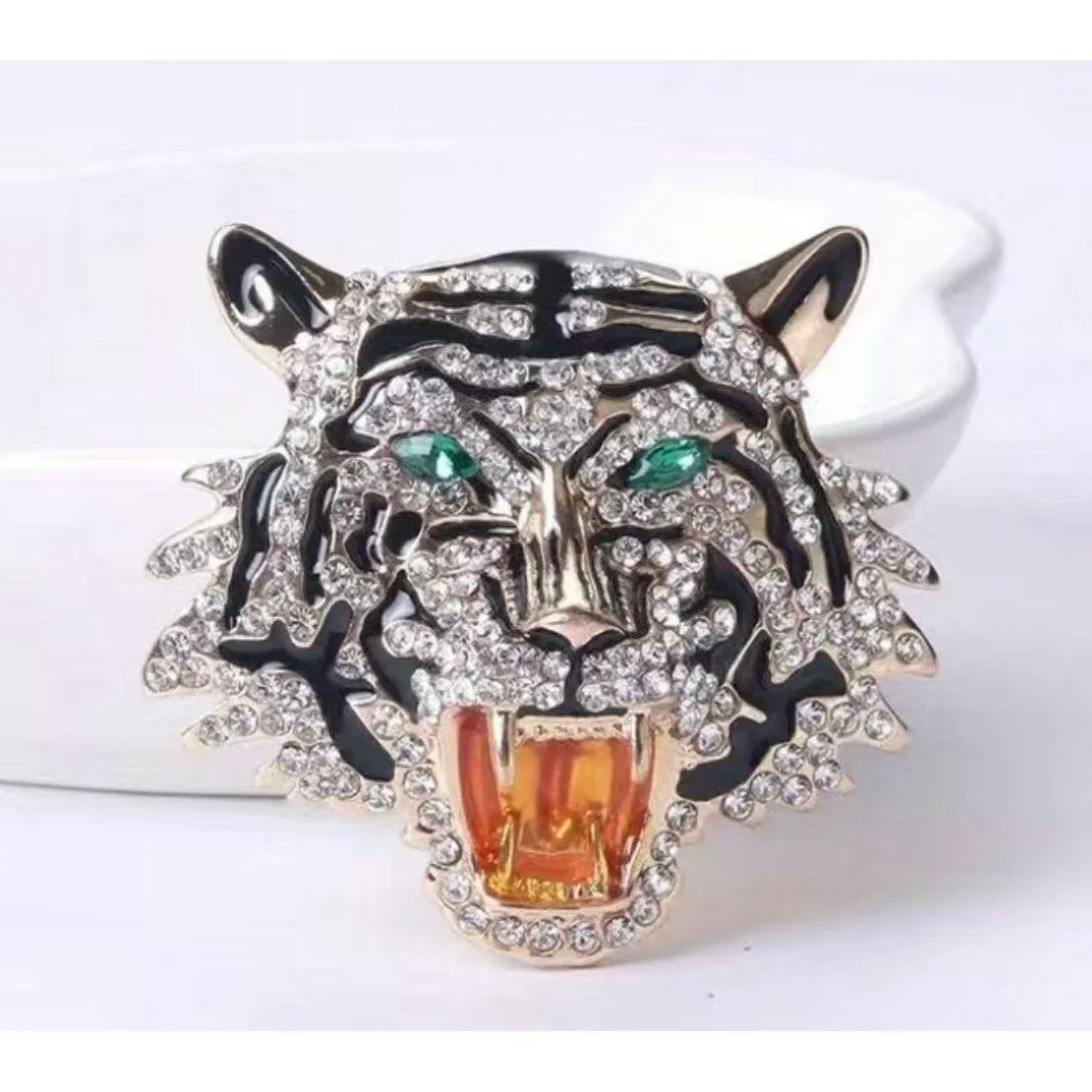 Large Tiger Head Brooch