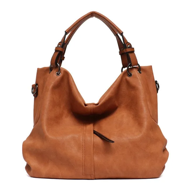 Large Women's Leather Handbags High Quality Female Pu Hobos Shoulder Bags Solid Pocket Ladies Tote Messenger Bags