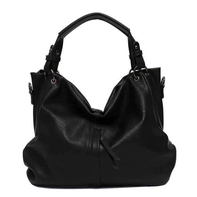Large Women's Leather Handbags High Quality Female Pu Hobos Shoulder Bags Solid Pocket Ladies Tote Messenger Bags