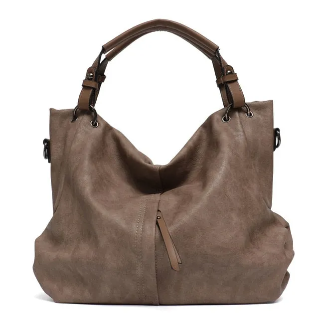 Large Women's Leather Handbags High Quality Female Pu Hobos Shoulder Bags Solid Pocket Ladies Tote Messenger Bags