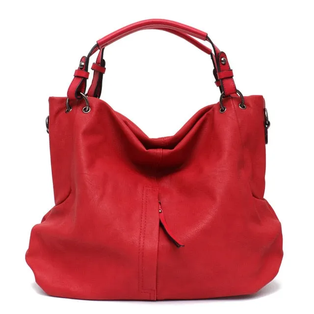Large Women's Leather Handbags High Quality Female Pu Hobos Shoulder Bags Solid Pocket Ladies Tote Messenger Bags