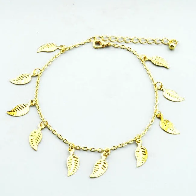 Leaves Dangle Charms Anklet