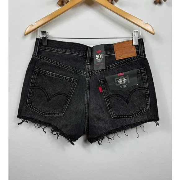Levi's 501 Shorts in Trashed Black Size 26