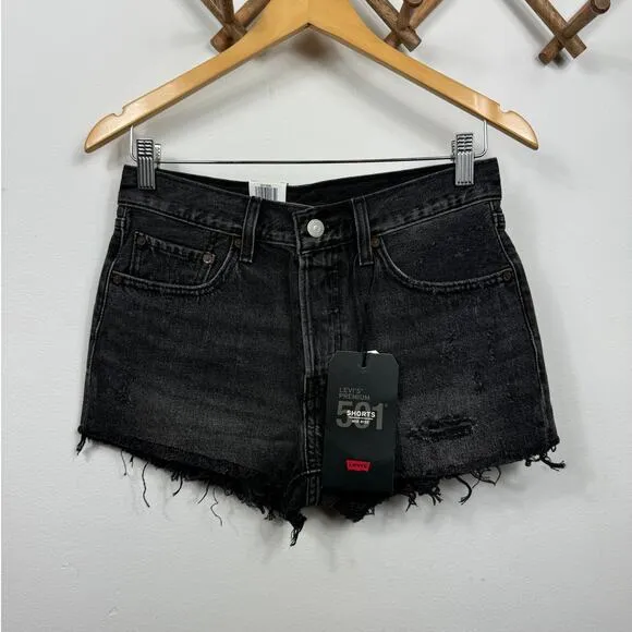 Levi's 501 Shorts in Trashed Black Size 26