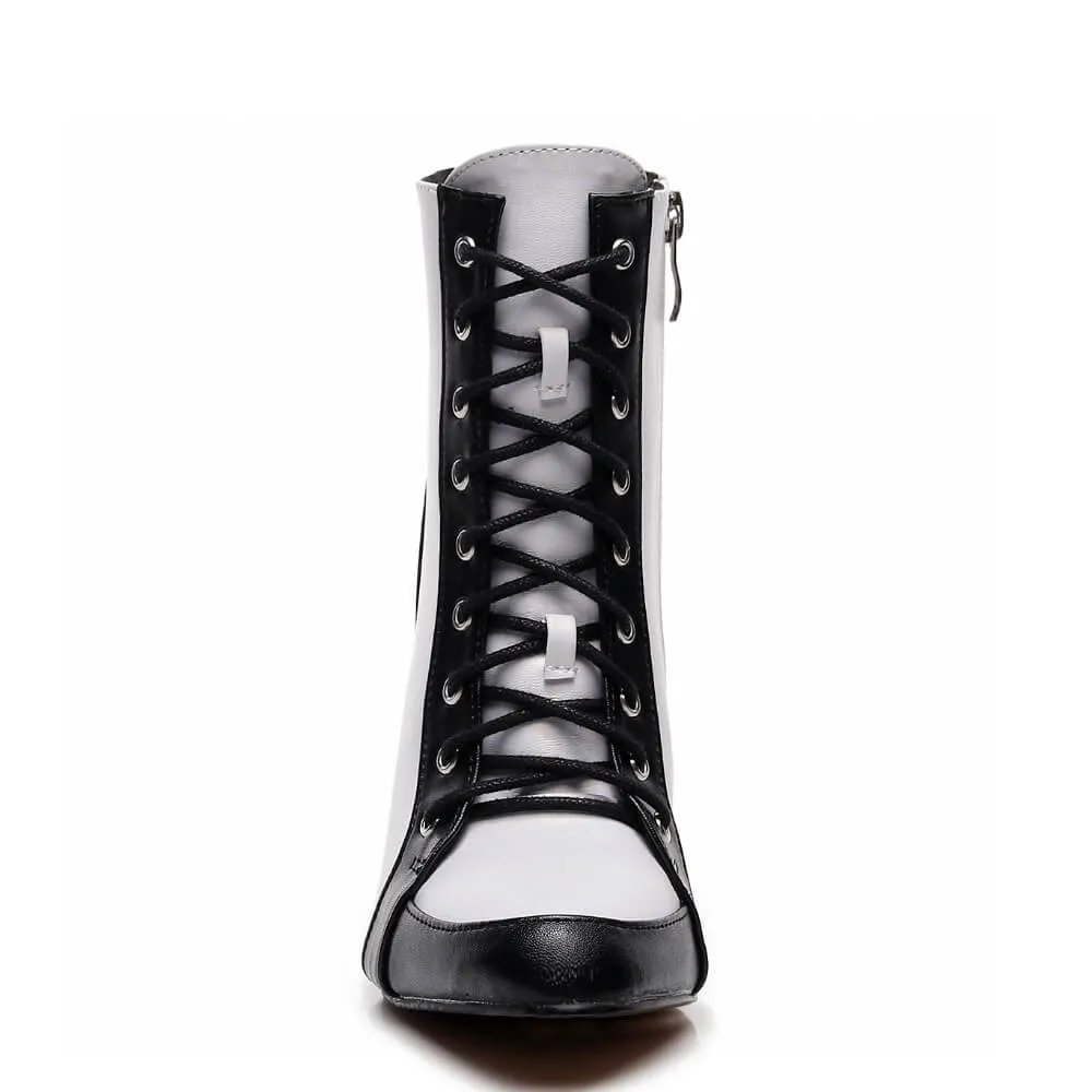 Logan - Black White Vegan Leather - Street Sole