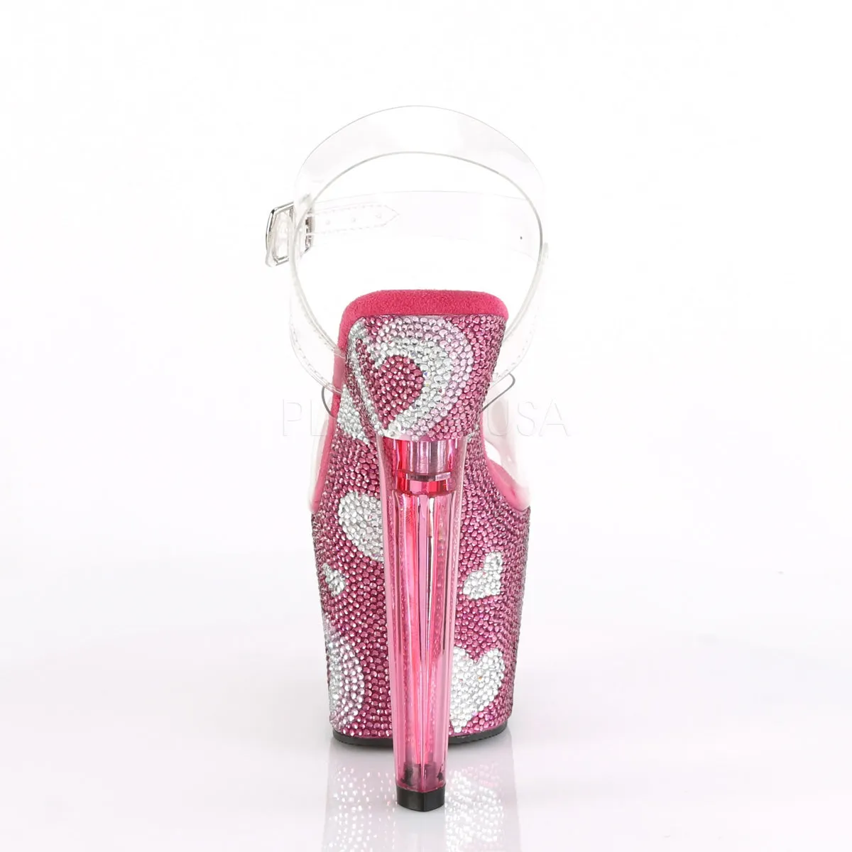 LOVESICK-708HEART  Clear/Hot Pink-White RS