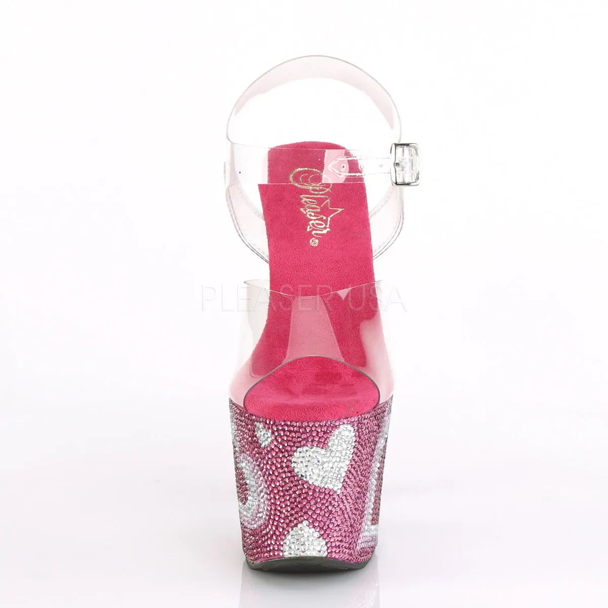 LOVESICK-708HEART  Clear/Hot Pink-White RS