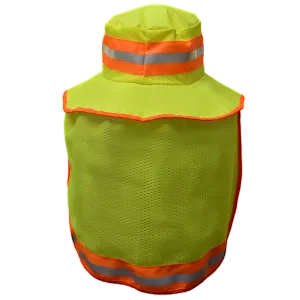 LRH/ORH-FBNS High Visibility Reflective Sun Bucket Hat Full Brimmed Ranger Hat Mesh Neck Shade