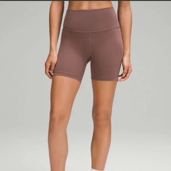 Lululemon Wunder Under train high rise short bike biker tan 6” 4 dark oxide