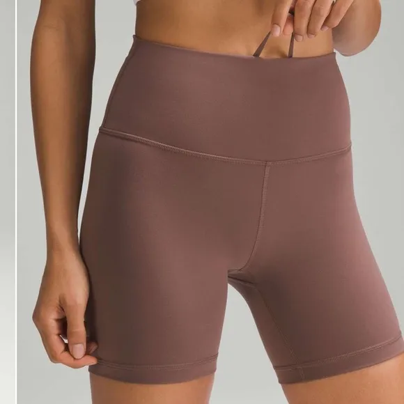 Lululemon Wunder Under train high rise short bike biker tan 6” 4 dark oxide
