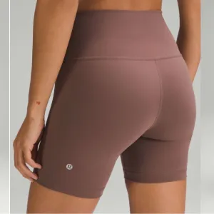 Lululemon Wunder Under train high rise short bike biker tan 6” 4 dark oxide