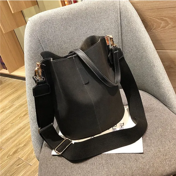 luxury bucket Large Capacity PU Leather bag
