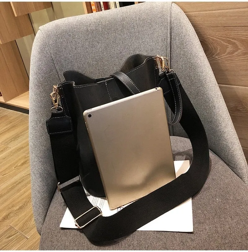 luxury bucket Large Capacity PU Leather bag