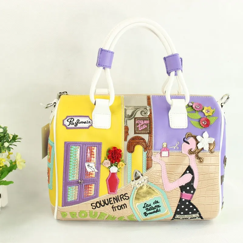 Luxury Women Pu Leather Handbag Fashion Large Capacity High Quality Ladies Boston Crossbody