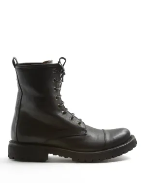 M-EIGHT Black Leather Lace-up Boots