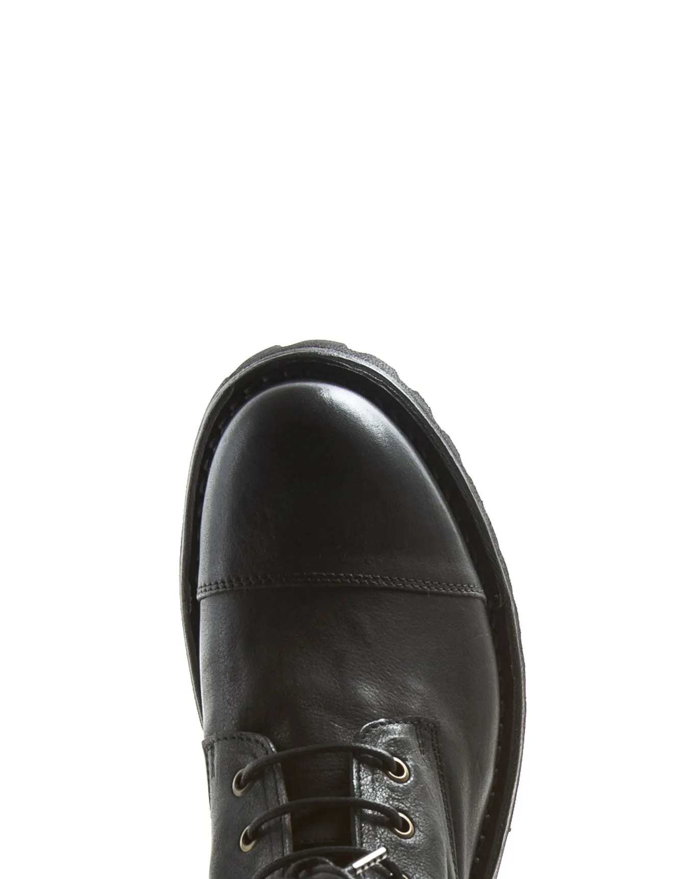 M-EIGHT Black Leather Lace-up Boots