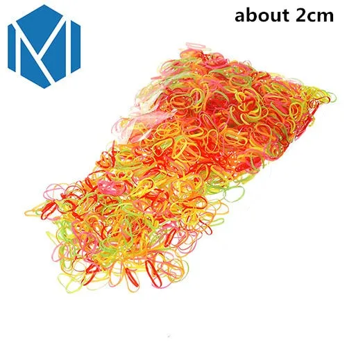 M MISM 2000PCS Disposable Colorful Elastic Hair Band Bezel For Kids Girl Hair Accessories Scrunchy Gum For Hair Rubber Band