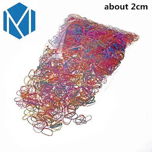 M MISM 2000PCS Disposable Colorful Elastic Hair Band Bezel For Kids Girl Hair Accessories Scrunchy Gum For Hair Rubber Band