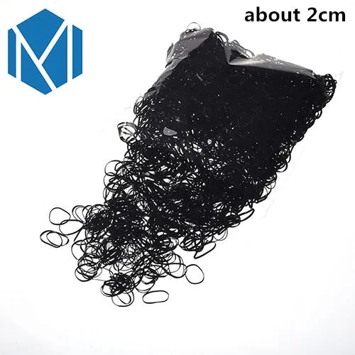 M MISM 2000PCS Disposable Colorful Elastic Hair Band Bezel For Kids Girl Hair Accessories Scrunchy Gum For Hair Rubber Band