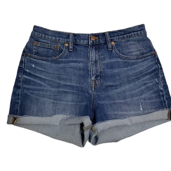 MADEWELL High-Rise Denim Shorts in Glenoaks Wash: Cutoff Edition, Size 28