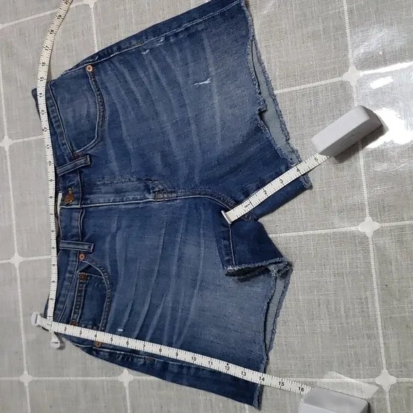 MADEWELL High-Rise Denim Shorts in Glenoaks Wash: Cutoff Edition, Size 28