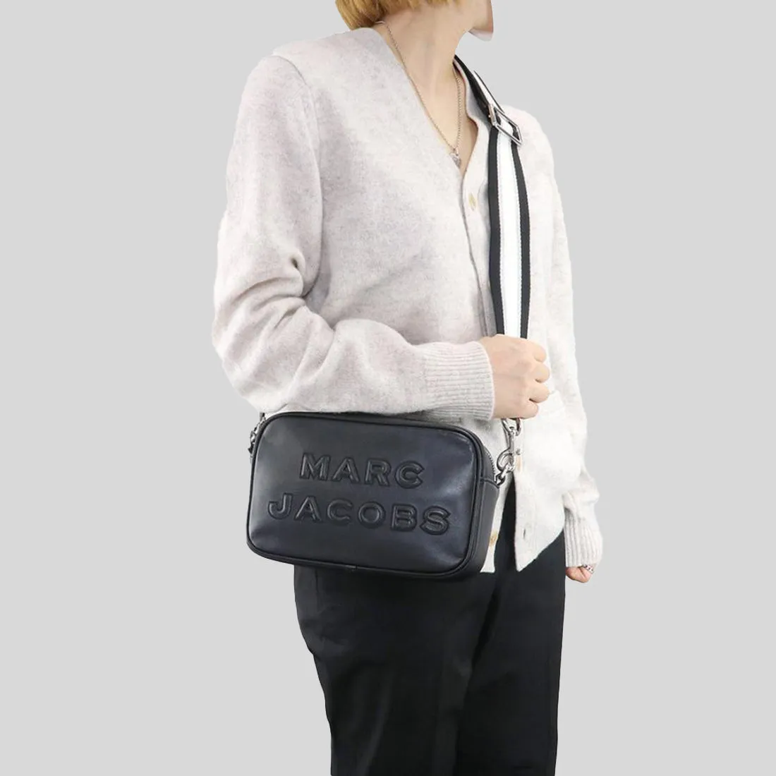 MARC JACOBS Flash Leather Crossbody Bag Black/Silver RS-M0014465