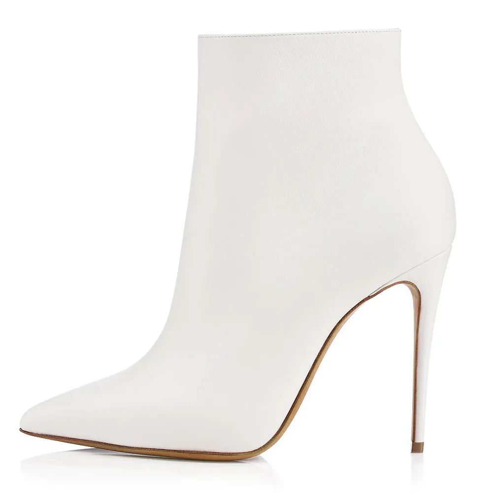 Matte Leather Ankle Boots