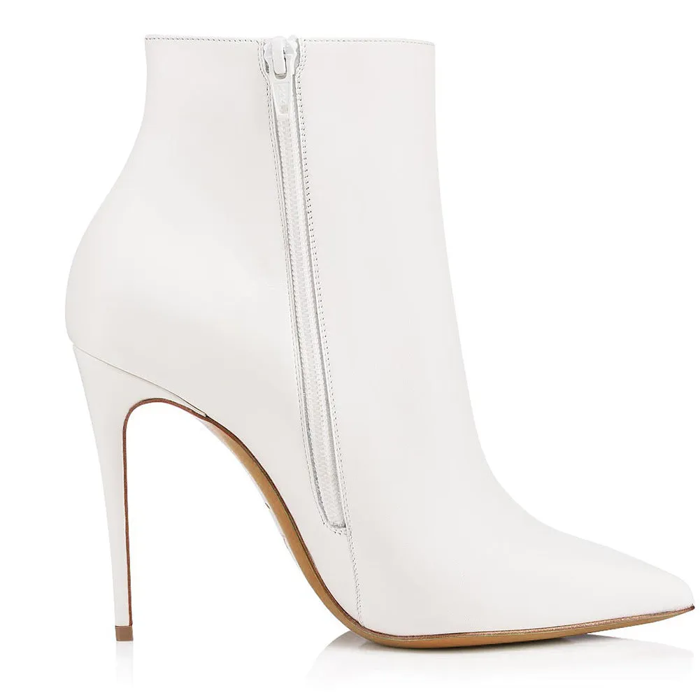 Matte Leather Ankle Boots
