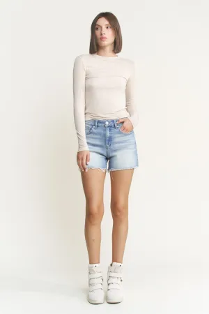 Maui High Rise Frayed Denim Short