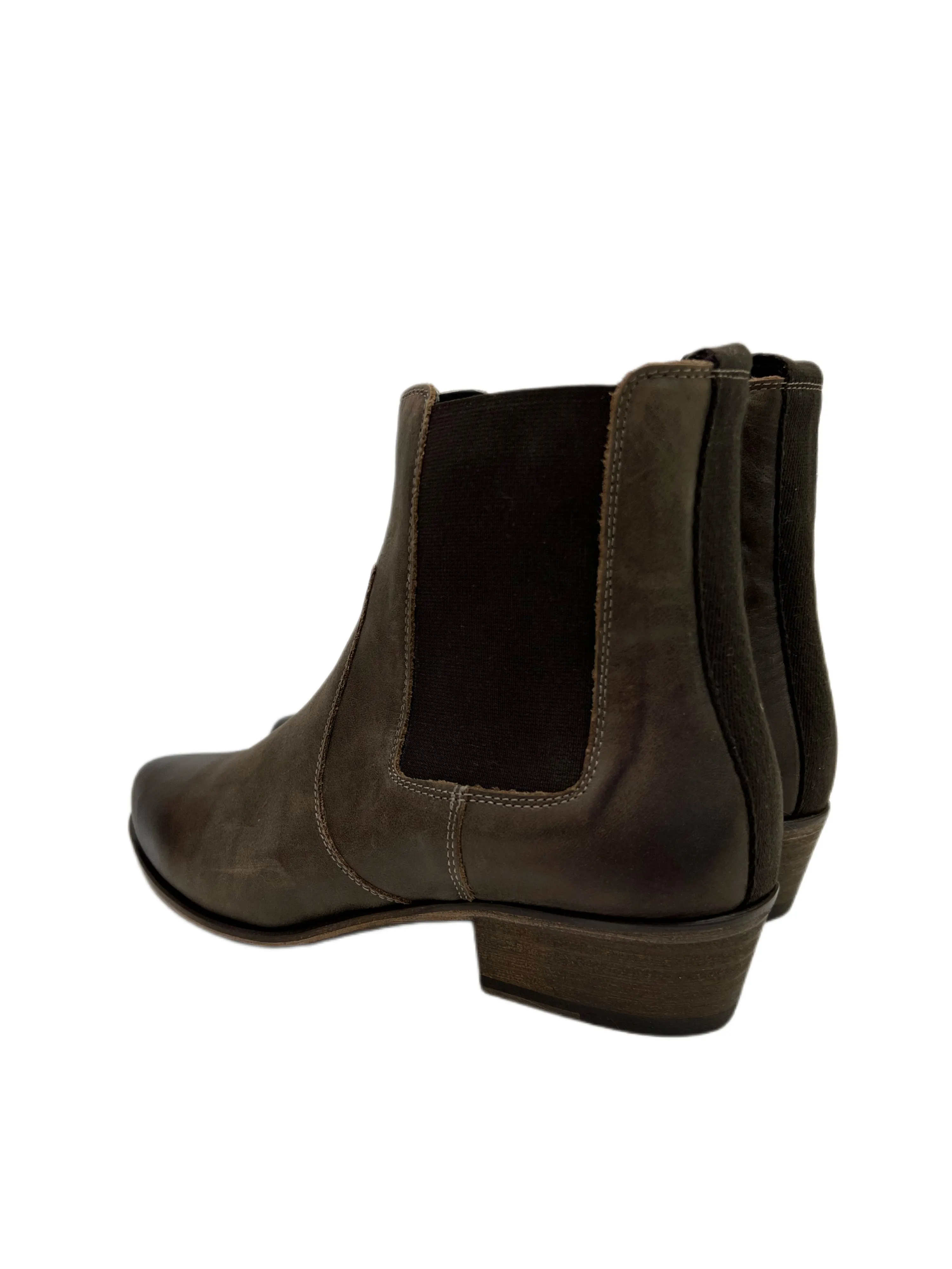 Max Mara Women's Dark Brown Rolf Leather Ankle Boots Size 7 NWB