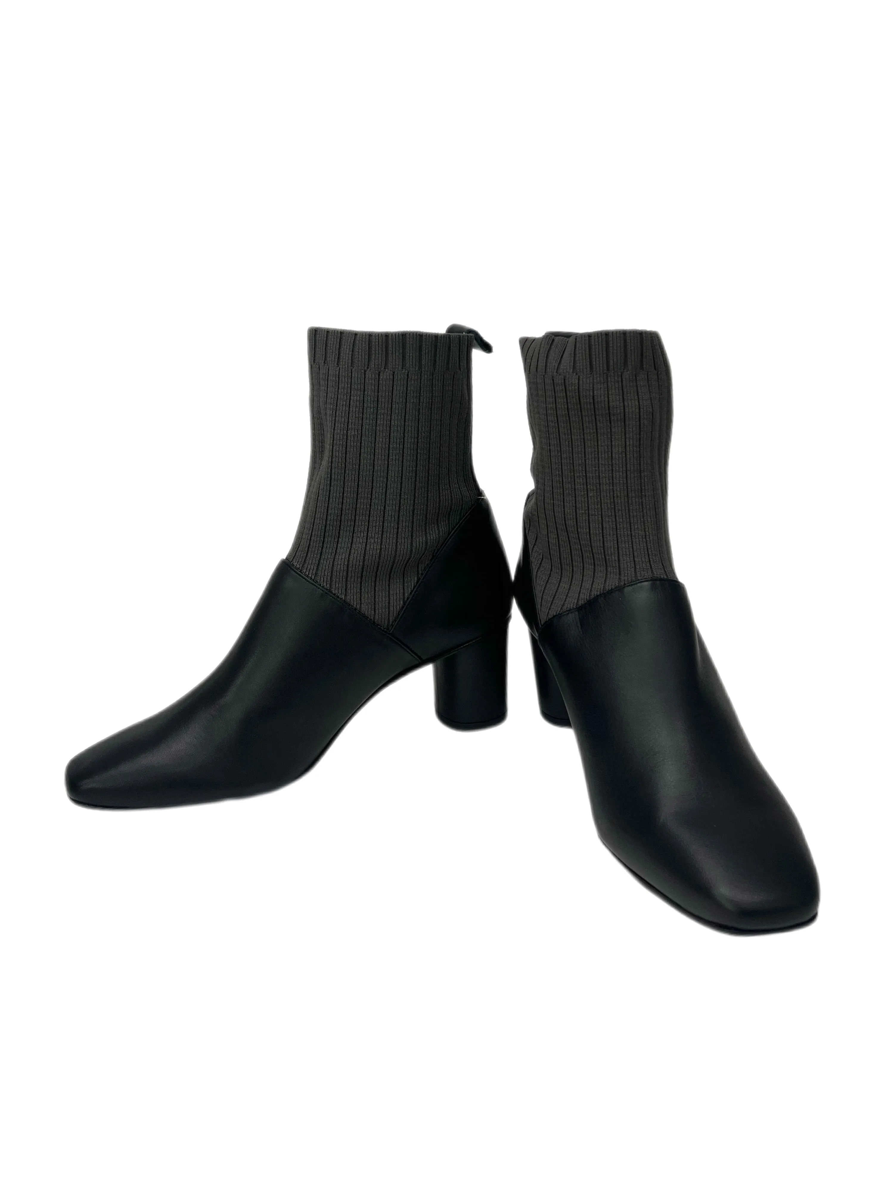 Max Mara Women's Dark Grey Gel Block Heel Ankle Boots Size 7 NWB