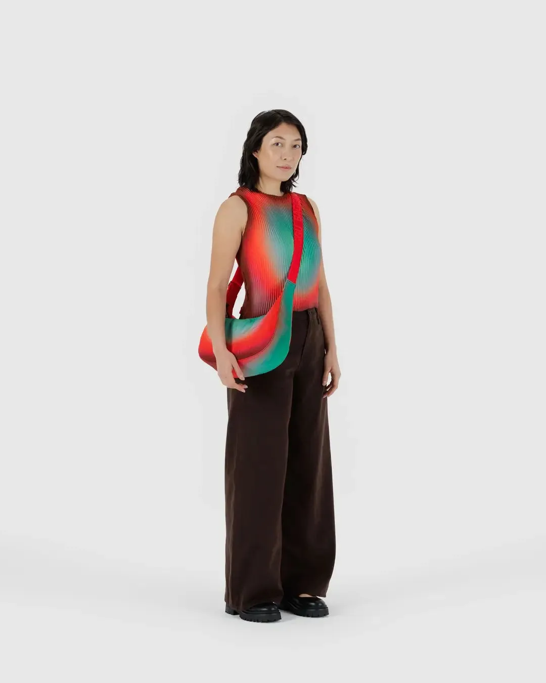 Medium Nylon Baggu Crescent Bag - Rain