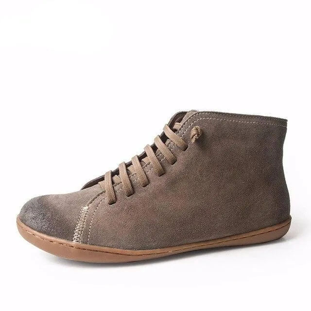 Men Winter Snow Boots Genuine leather Ankle Spring flat Shoes