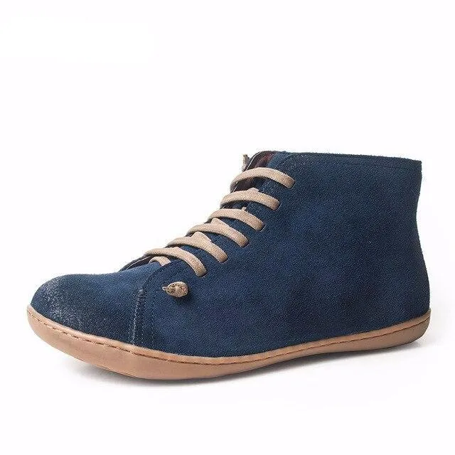 Men Winter Snow Boots Genuine leather Ankle Spring flat Shoes