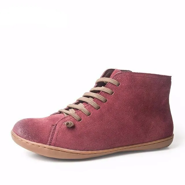 Men Winter Snow Boots Genuine leather Ankle Spring flat Shoes