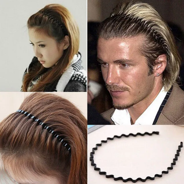 Men Women Unisex Black Wavy Hair jewelry Accessories Head Hoop Band Sport Headband Hairband Hairpins Styling Tools free shipping