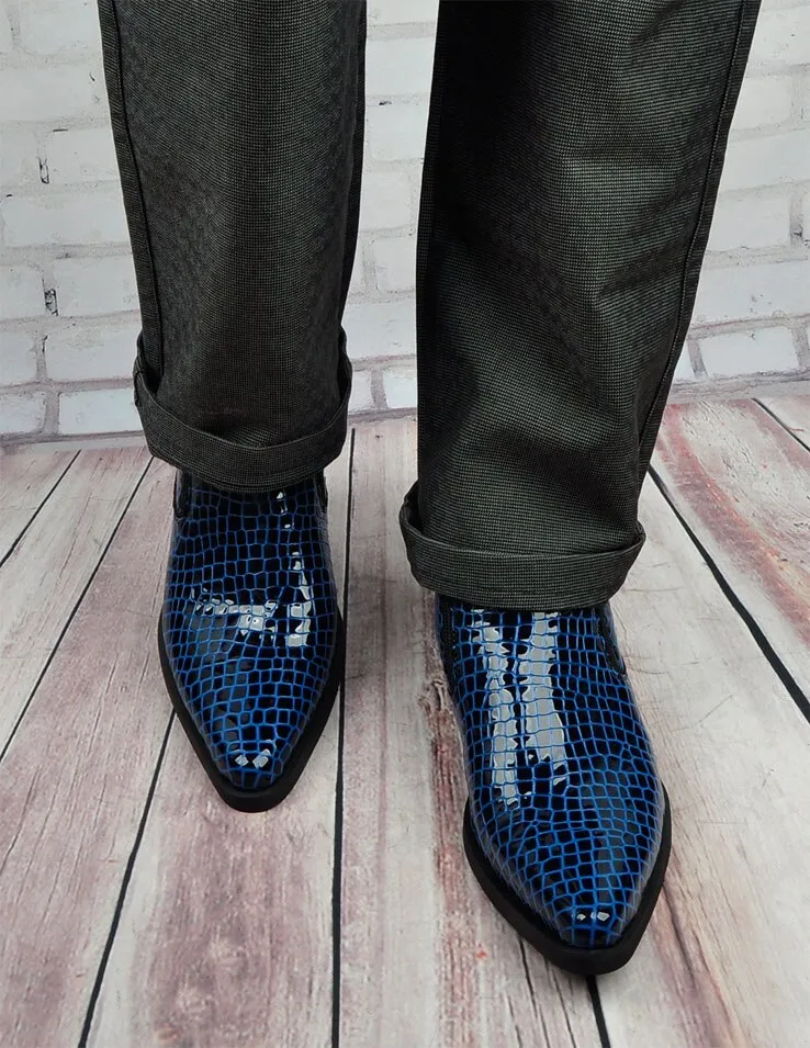 Mens Pointed Toe  Short Chelsea Boots