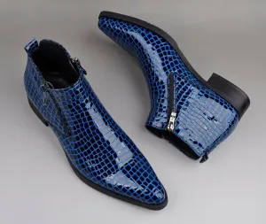 Mens Pointed Toe  Short Chelsea Boots