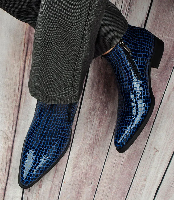 Mens Pointed Toe  Short Chelsea Boots