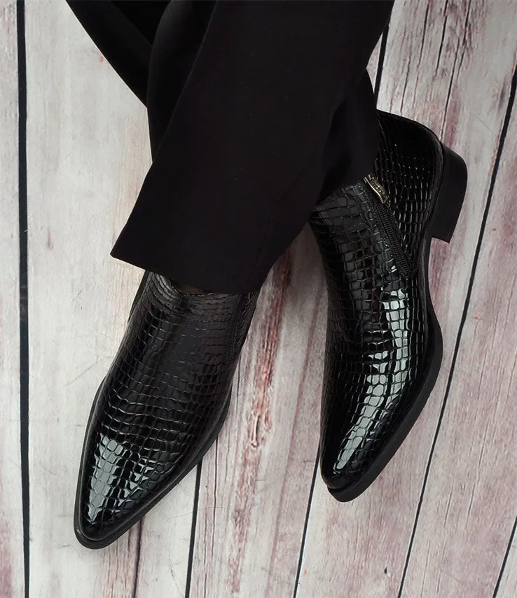 Mens Pointed Toe  Short Chelsea Boots