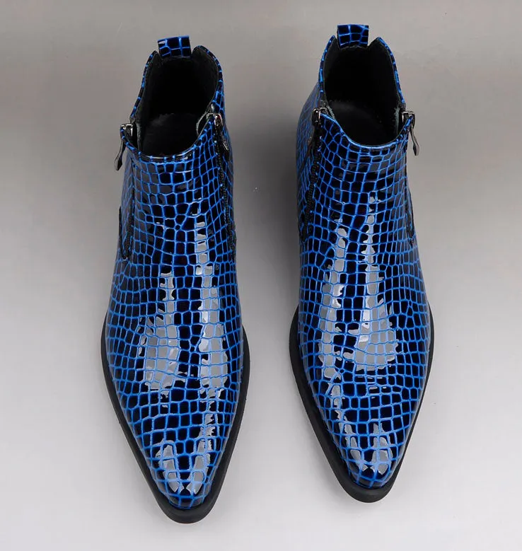 Mens Pointed Toe  Short Chelsea Boots