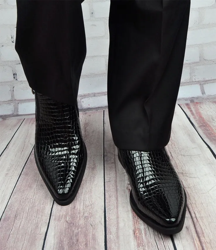 Mens Pointed Toe  Short Chelsea Boots