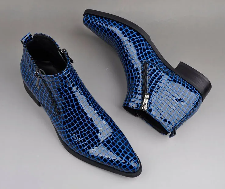 Mens Pointed Toe  Short Chelsea Boots