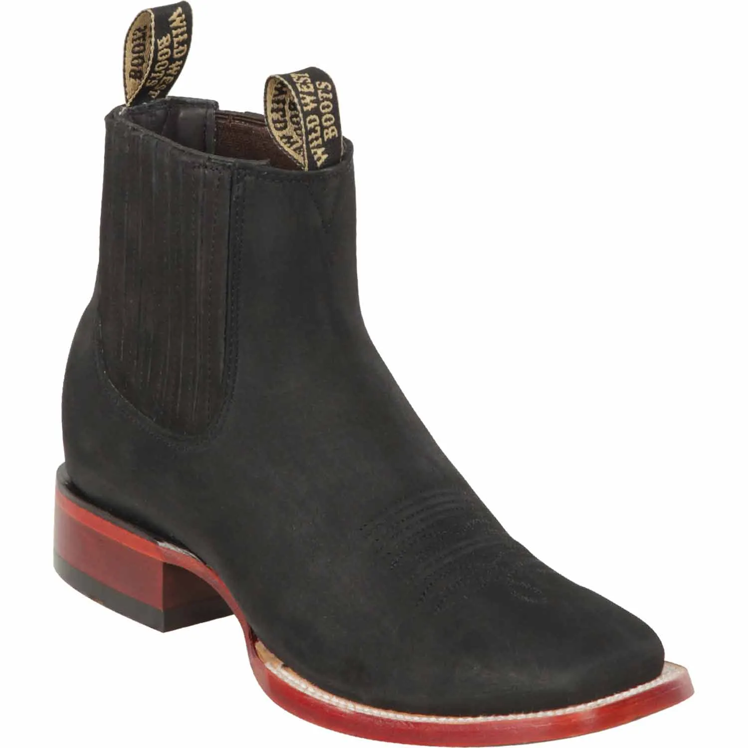 Men's Wild West Genuine Leather Ranch Toe Short Boots 2826BM63