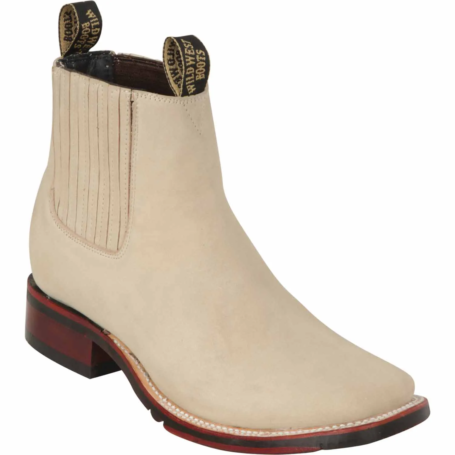 Men's Wild West Genuine Leather Ranch Toe Short Boots 2826BM63